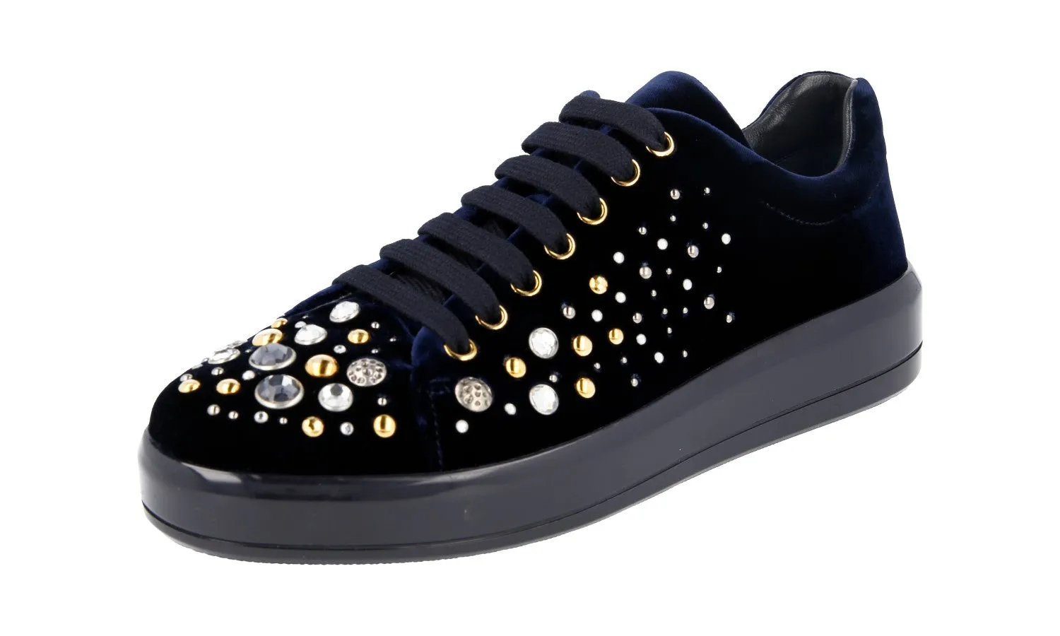 Ultra Light Foam Street Performance Prada Women's Blue Leather Sneaker 1E971H