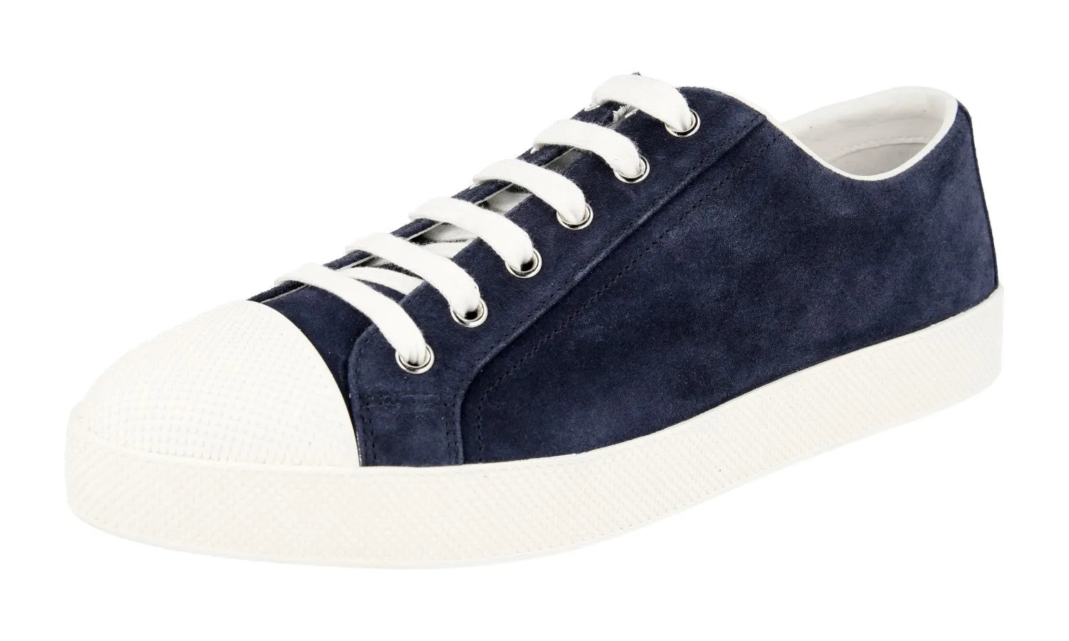 Prada Women's Blue Leather Sneaker 3E6202 Stability