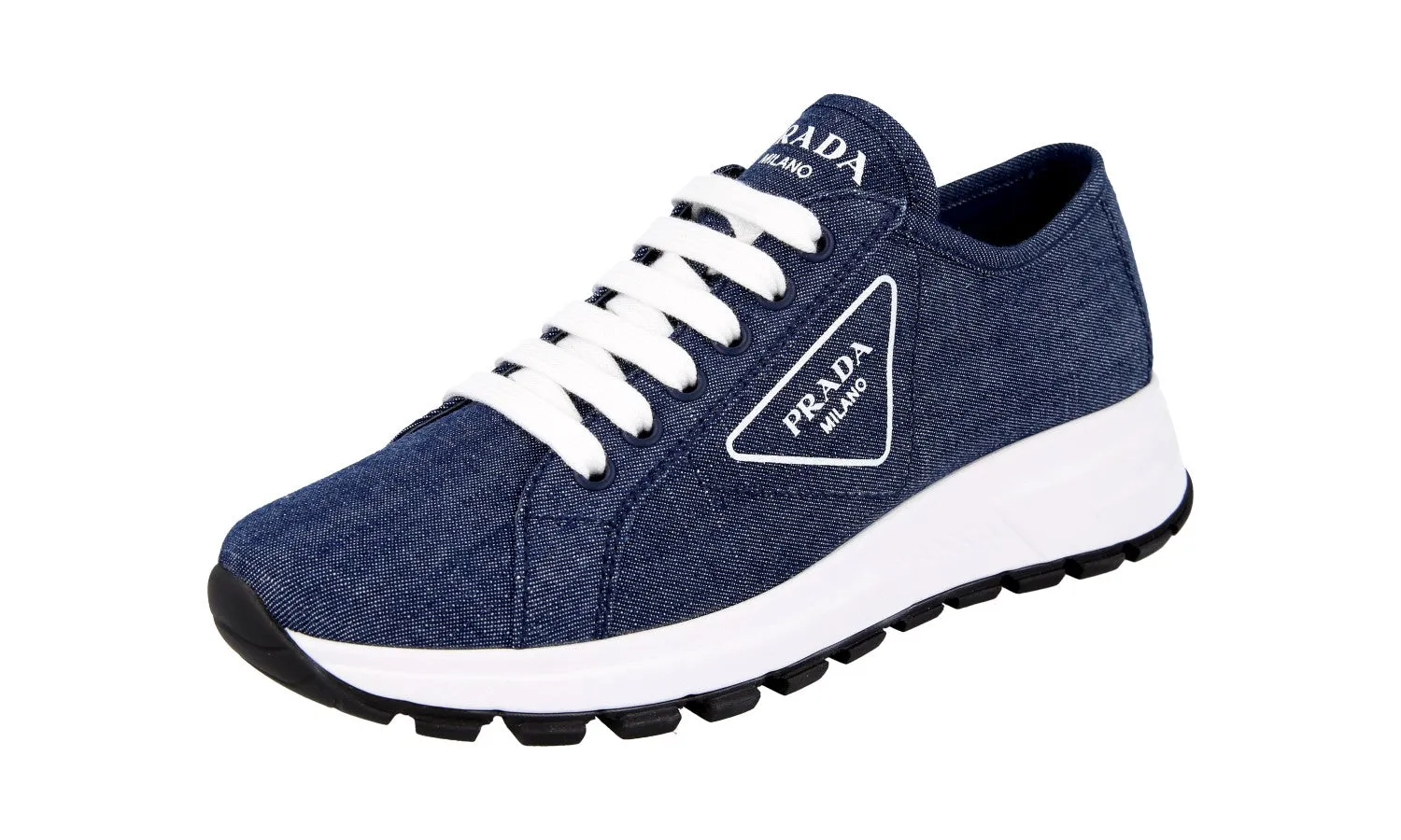 Prada Women's Blue Prax01 Denim Sneaker 1E685M Quick Drying Technology Comfortable Walk