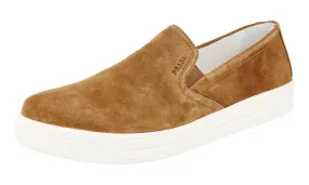 Prada Women's Brown Leather Sneaker 3S5802 AntiOdorTreatment Everyday Sports