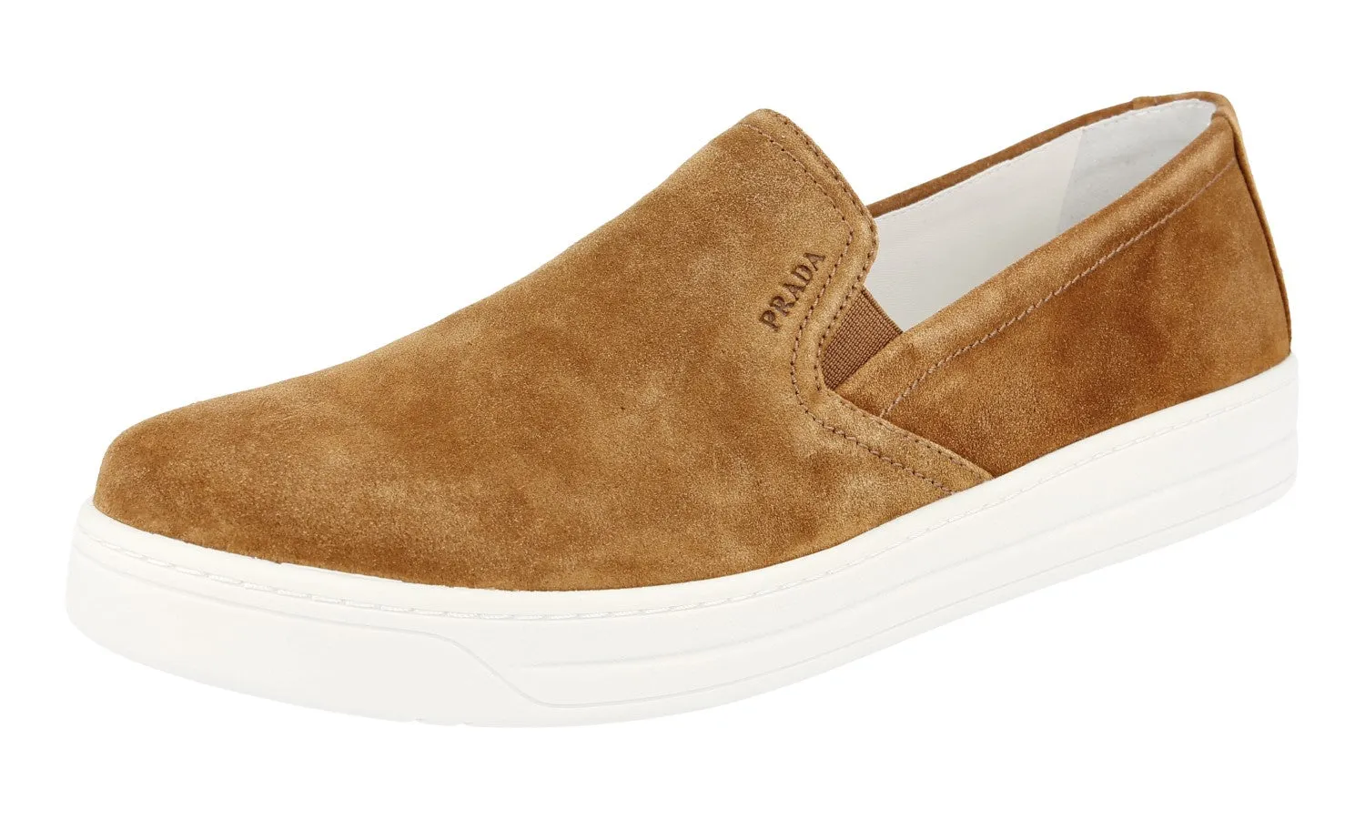 Prada Women's Brown Leather Sneaker 3S5802 AntiOdorTreatment Everyday Sports