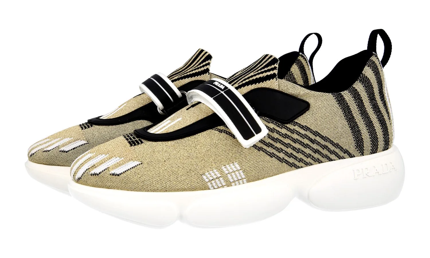 Prada Women's Gold Cloudbust Sneaker 1E651I Smart Comfort Lifestyle Fit