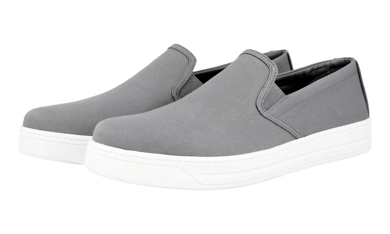 Prada Women's Grey Canvas Slip-on Sneaker 3S5802 Enhanced Durability Upgraded piece