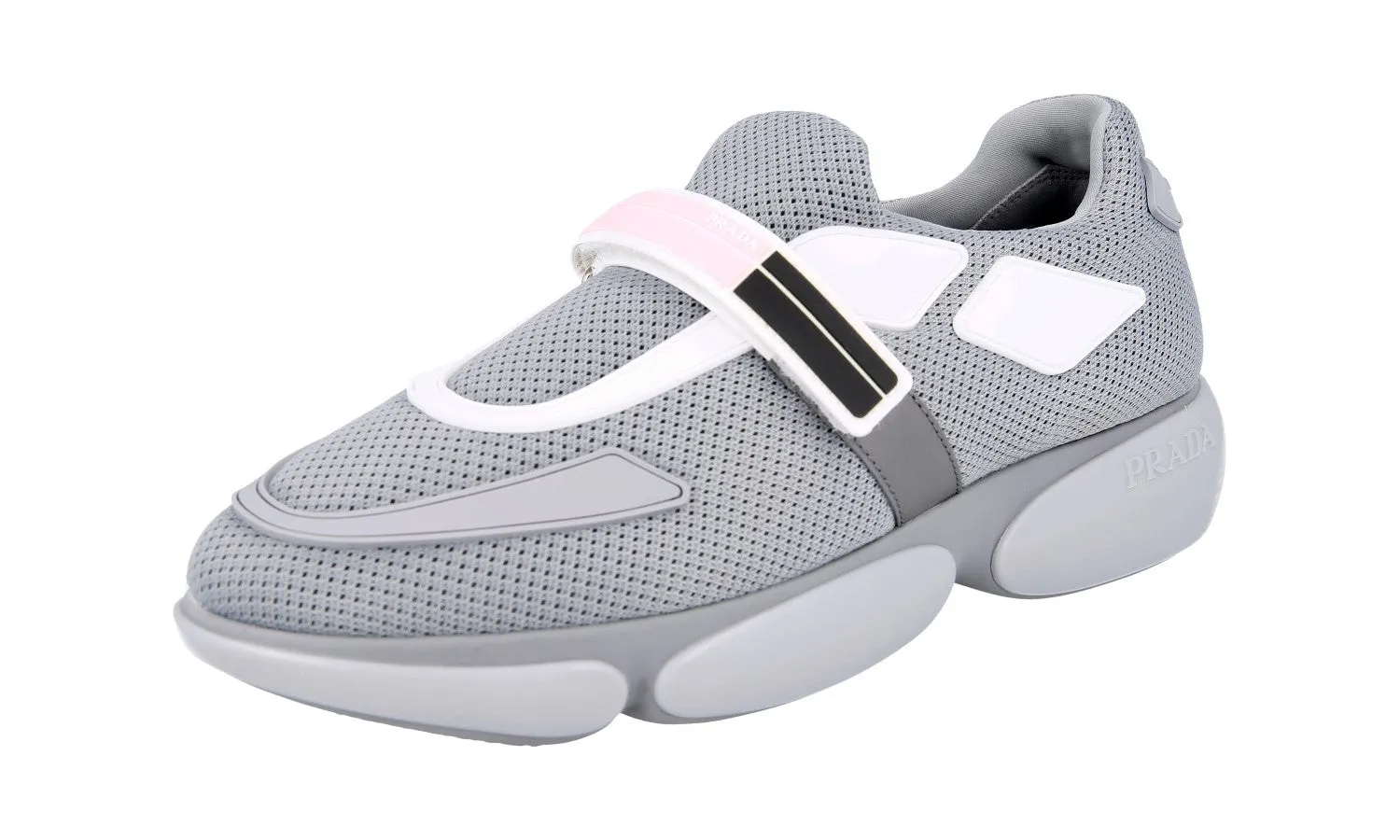 Minimalist Look Lace Free Fastenings Prada Women's Grey Cloudbust Sneaker 1E293I