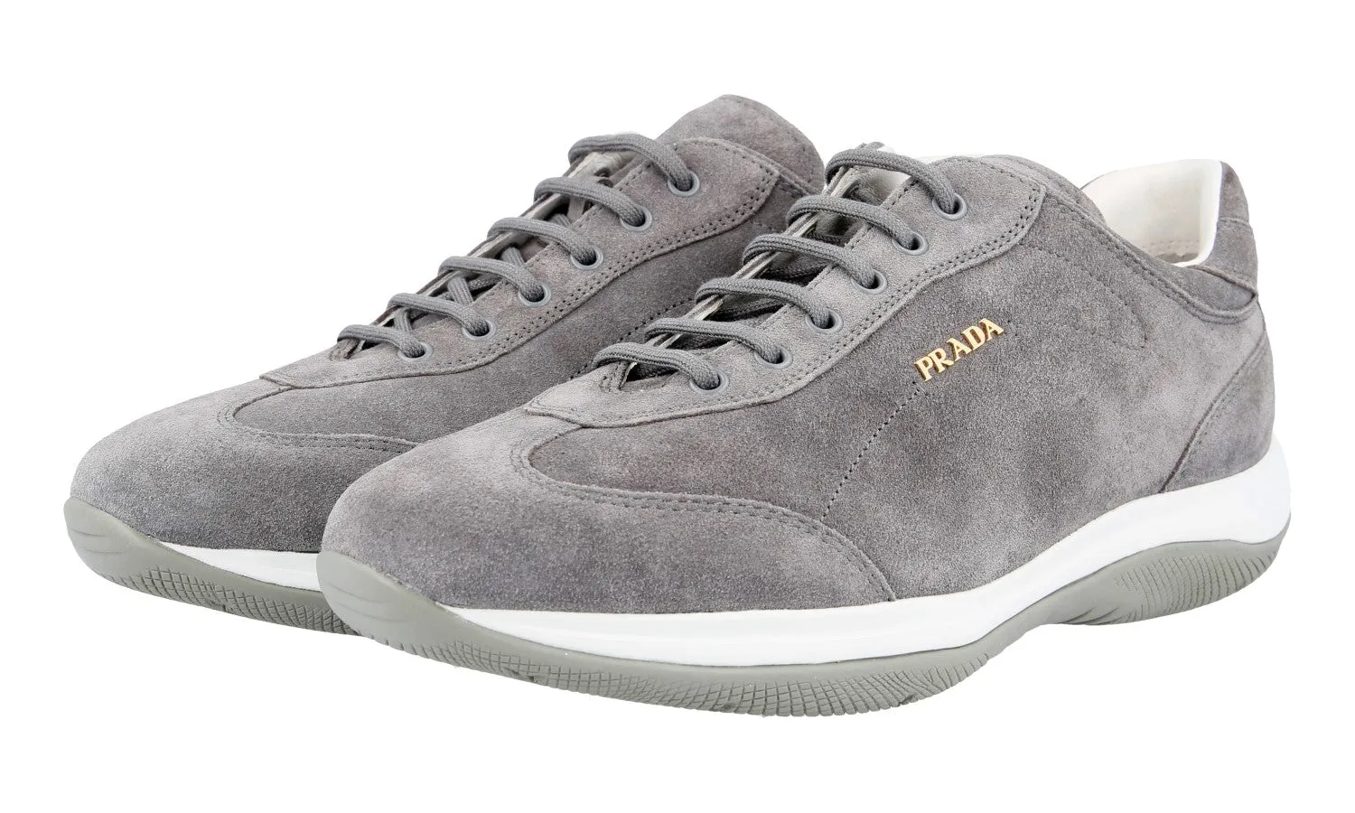 Prada Women's Grey Leather Sneaker 3E5793 Airflow Optimized Structure