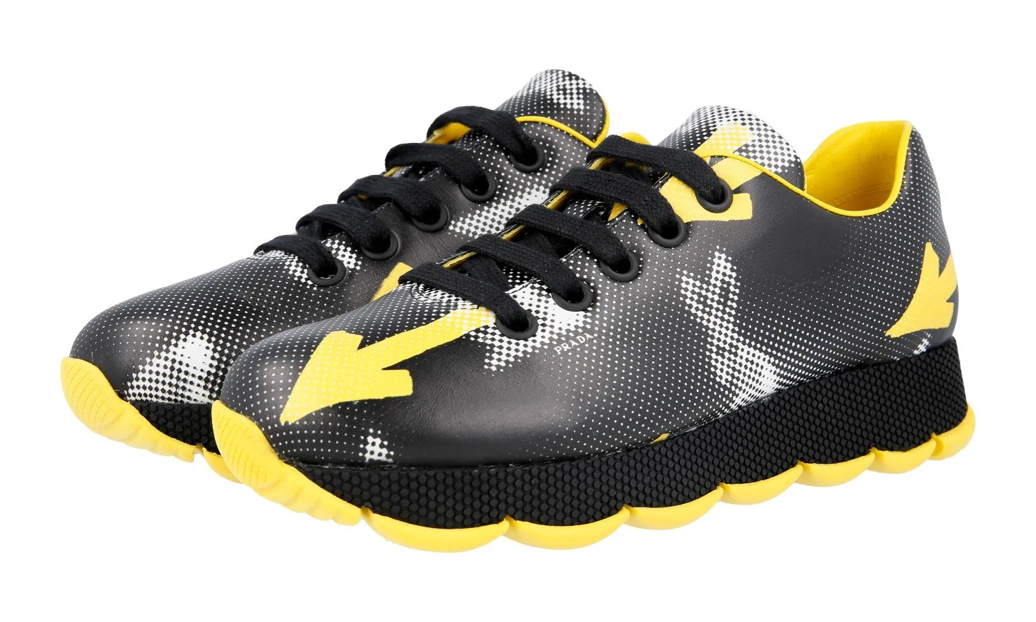 Prada Women's Multicoloured Leather Sneaker 1E654G Trend-setting sole Bold Color Scheme