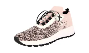 Prada Women's Pink Prax01 Sneaker 1E246L Pavement Walk Hexagonal Lug Pattern