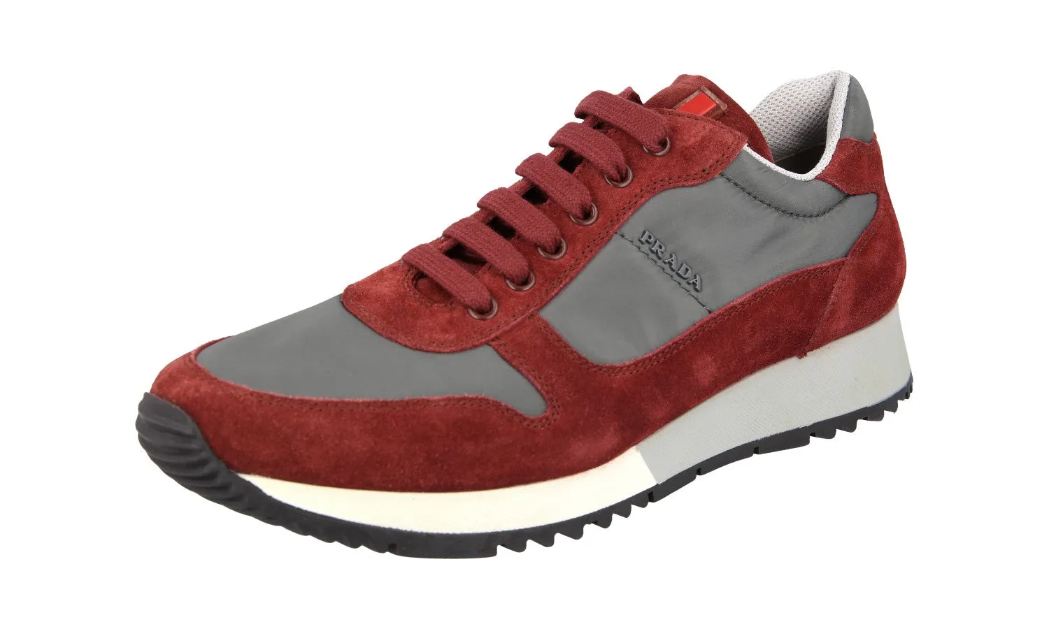 Smart Choice Flexible Midsole Prada Women's Red Leather Sneaker 3E5939