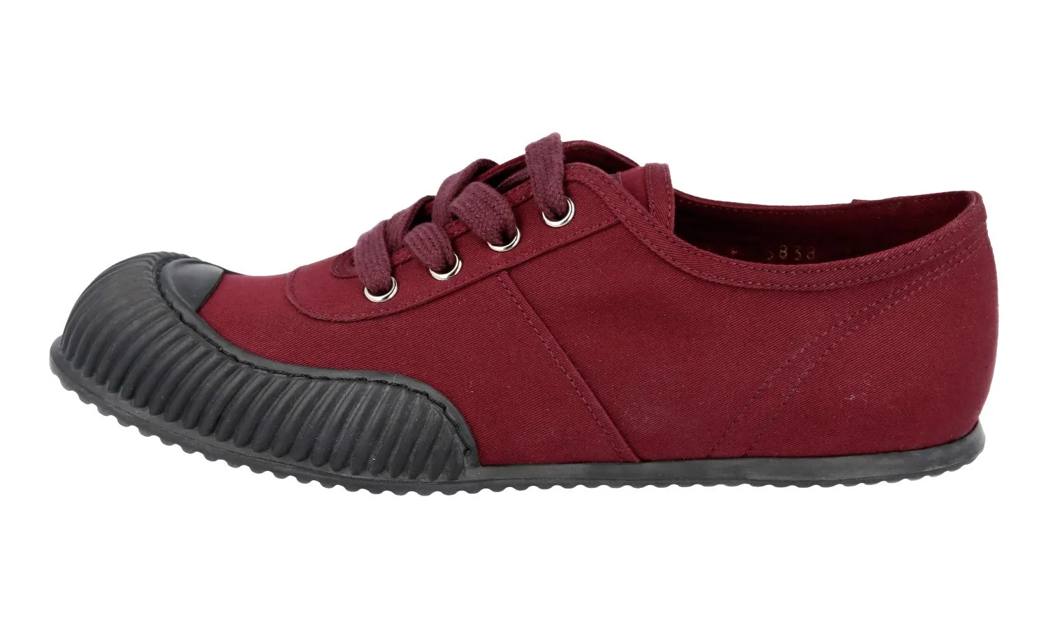 Prada Women's Red Sneaker 3E5838 Textured Tread