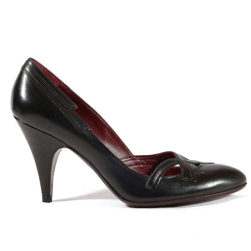 Low Profile Weekend Trip Prada Women's Shoes Black leather Pumps 1P6475 (PRW15)