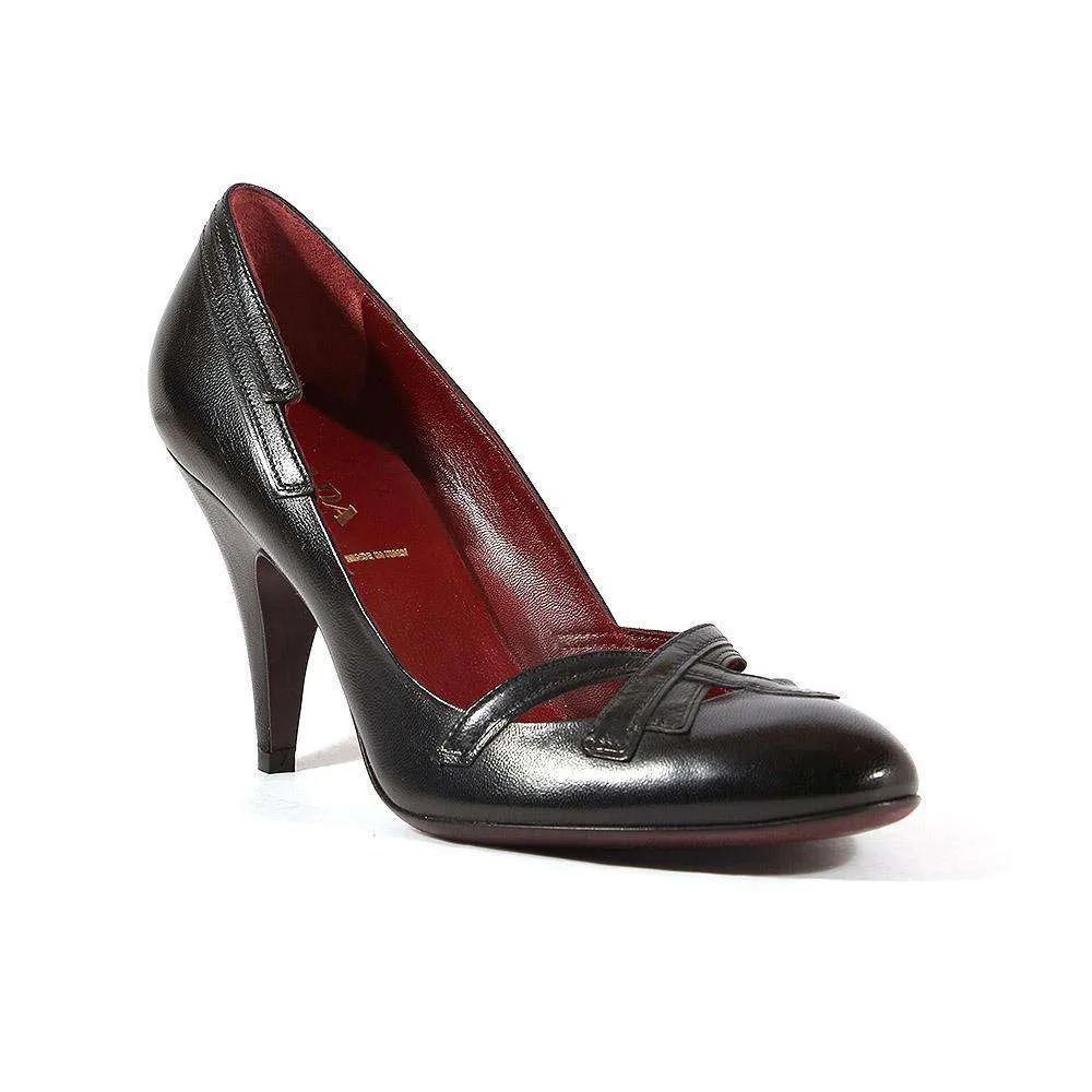 Fashion Edge Prada Women's Shoes Black leather Pumps 1P6475 (PRW15)