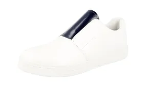 Ergonomic Insole Prada Women's White Brushed Spazzolato Leather Slip-on Sneaker 3S6047