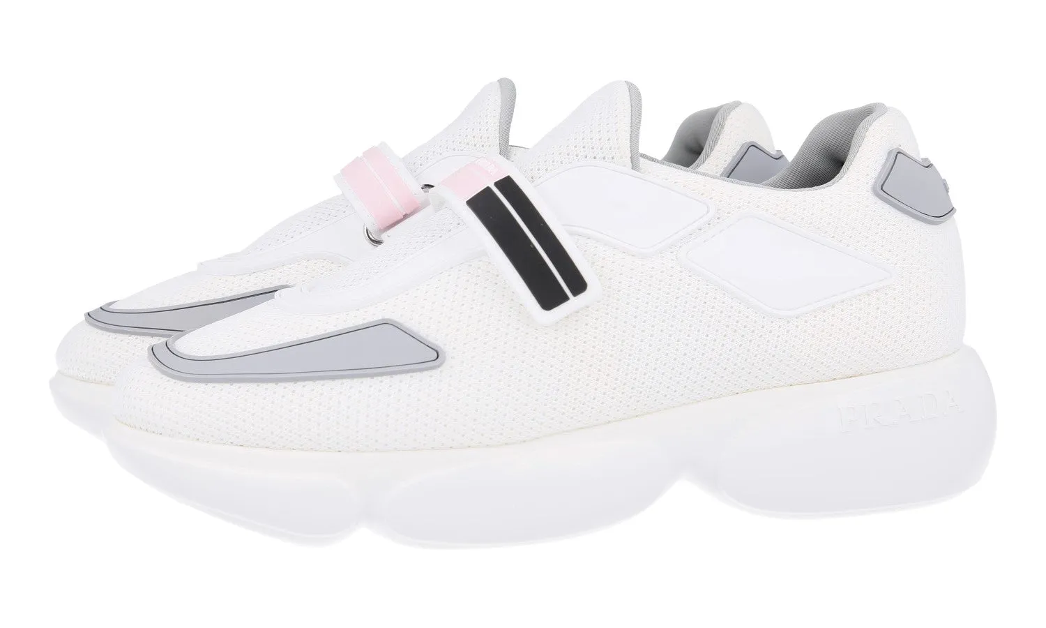 Heel Counter Structure Luxurious Feel Prada Women's White Cloudbust Sneaker 1E293I