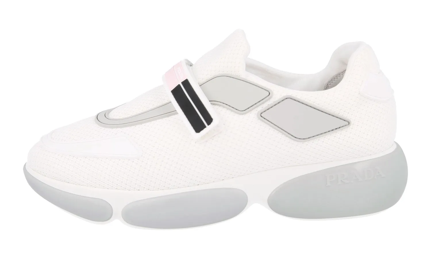 Prada Women's White Cloudbust Sneaker 1E293I Rubber Traction Pattern