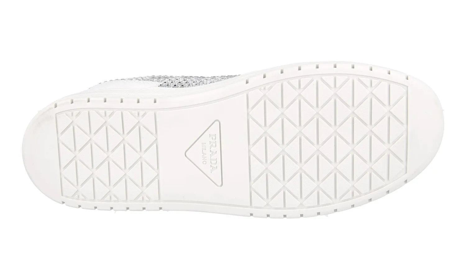 Prada Women's White Leather Downtown Sneaker 1E348N Stylish Design