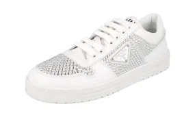 Prada Women's White Leather Downtown Sneaker 1E348N Base Support