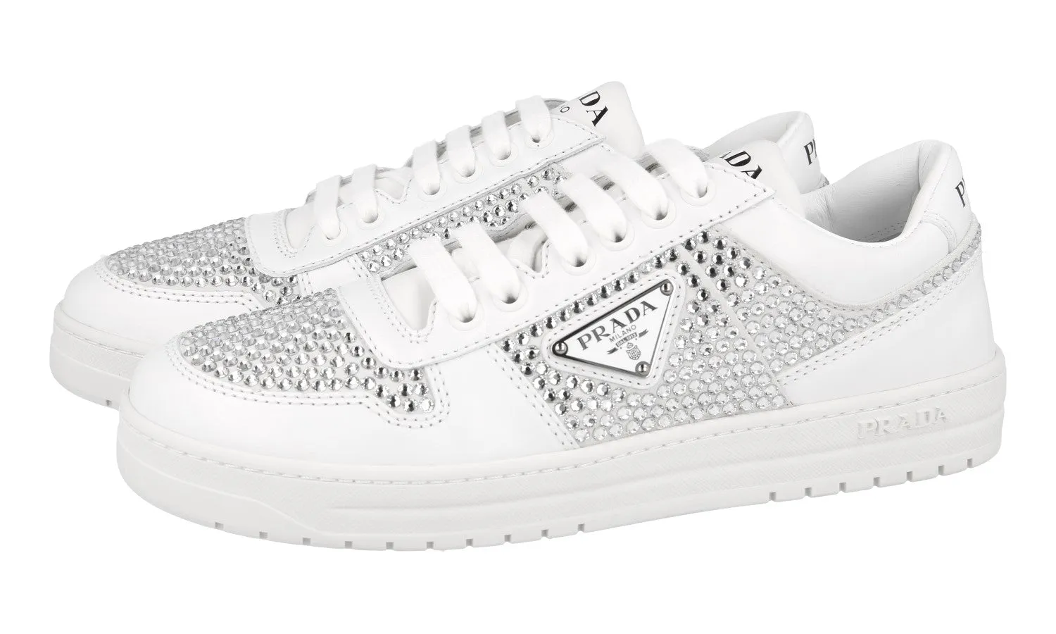 Sneaker Collections Prada Women's White Leather Downtown Sneaker 1E348N