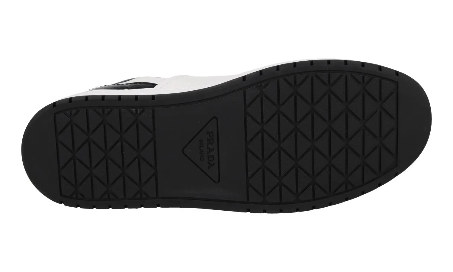 Prada Women's White Leather Downtown Sneaker 1E792M Synthetic Finish Comfort Fit Upper