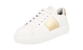 Prada Women's White Leather Macro Sneaker 1E223M Quick Release training performance