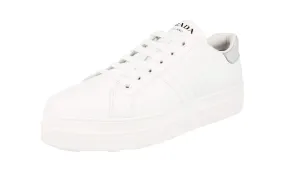 Unlined Comfort Prada Women's White Leather Macro Sneaker 1E536L