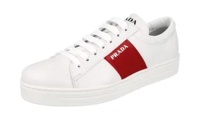 Cush Pad Urban Commuter Prada Women's White Leather Sneaker 1E144N