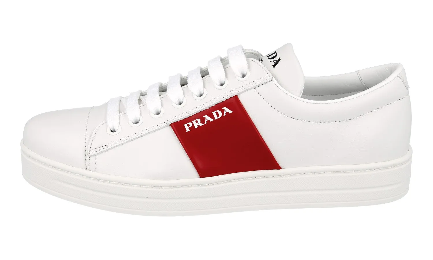 Anti Fatigue System Urban Energy Prada Women's White Leather Sneaker 1E144N