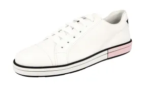 Outsole Grip Prada Women's White Leather Sneaker 1E347I