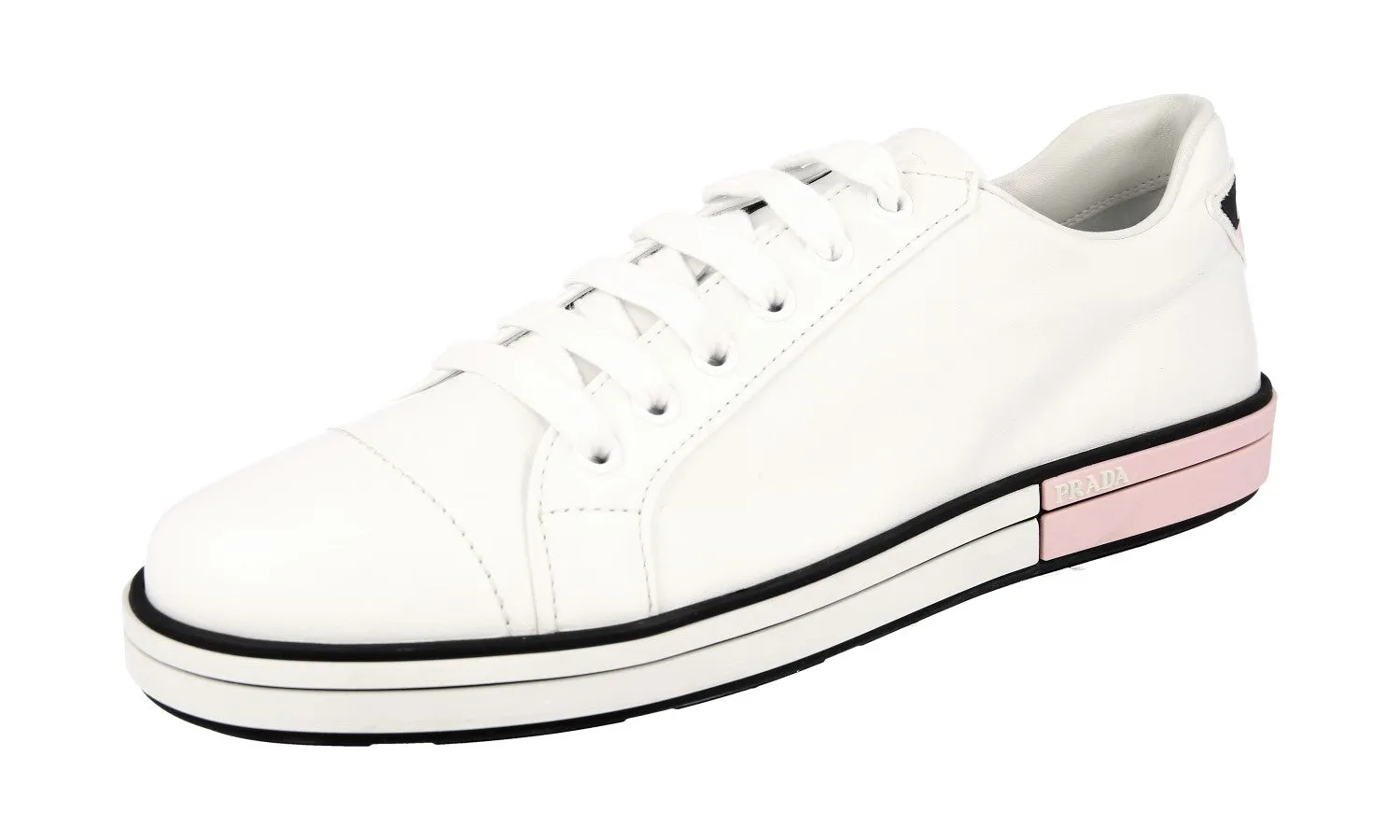Outsole Grip Prada Women's White Leather Sneaker 1E347I