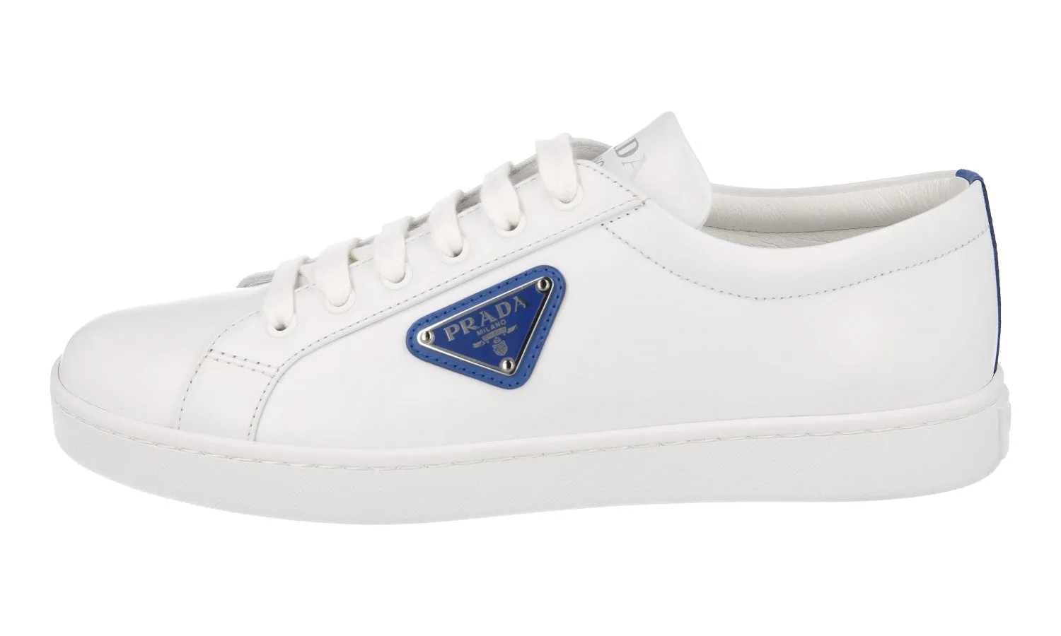 Balanced Design Stable base Prada Women's White Leather Sneaker 1E941M