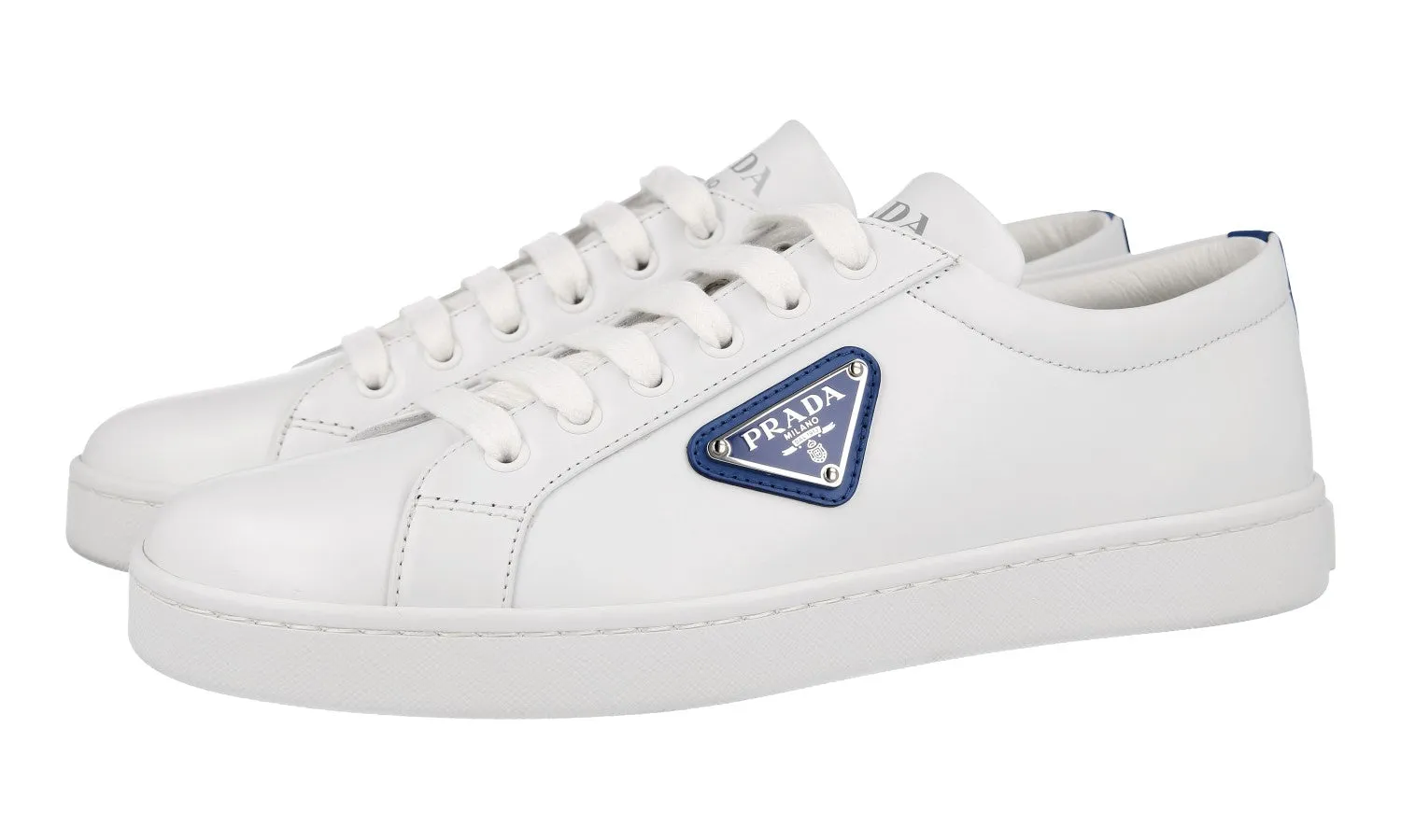 Prada Women's White Leather Sneaker 1E941M HyperDurable Outsole Compound ActiveUse