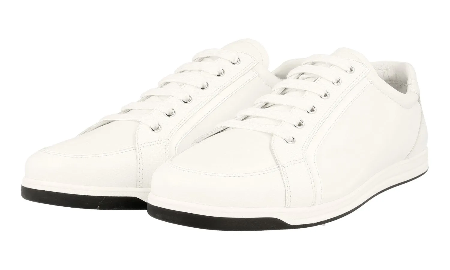 Comfort Layers Prada Women's White Saffiano Leather Sneaker 3E5892
