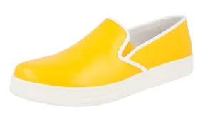 Sneaker Customization Water Resistant Prada Women's Yellow Leather Sneaker 3S6180