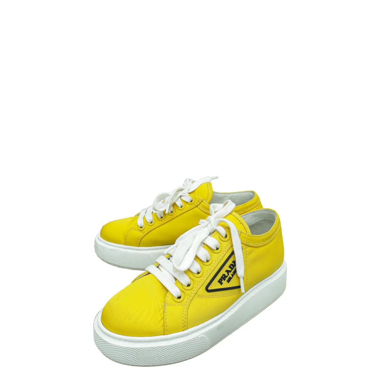 Prada Yellow Logo Re-Nylon Sneaker 36 quick dry