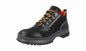 Fresh Season Chic Pair Prada Men's Black Leather Brixxen Half-Boot 2TE143