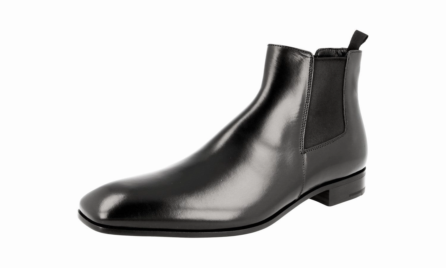 Quiet Look Prada Men's Black Leather Half-Boot 2TA044
