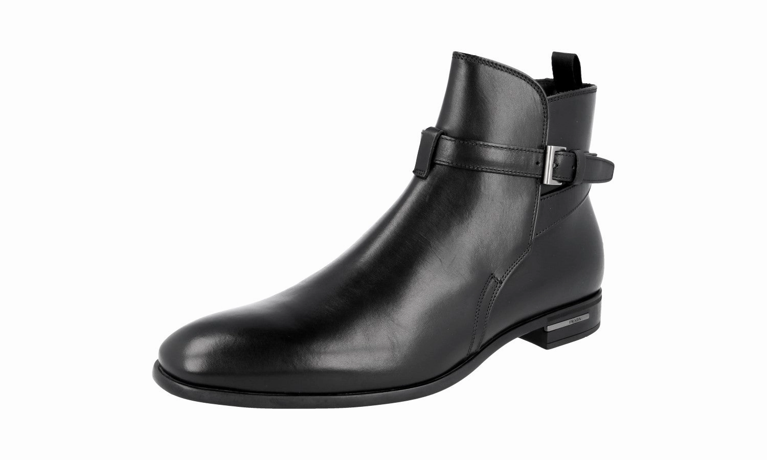 Layer Friendly Autumn Walk Prada Men's Black Leather Half-Boot 2TC029