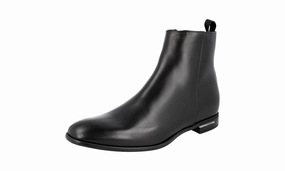 Prada Men's Black Leather Half-Boot 2TC055 Cold Outfit Urban Footwear