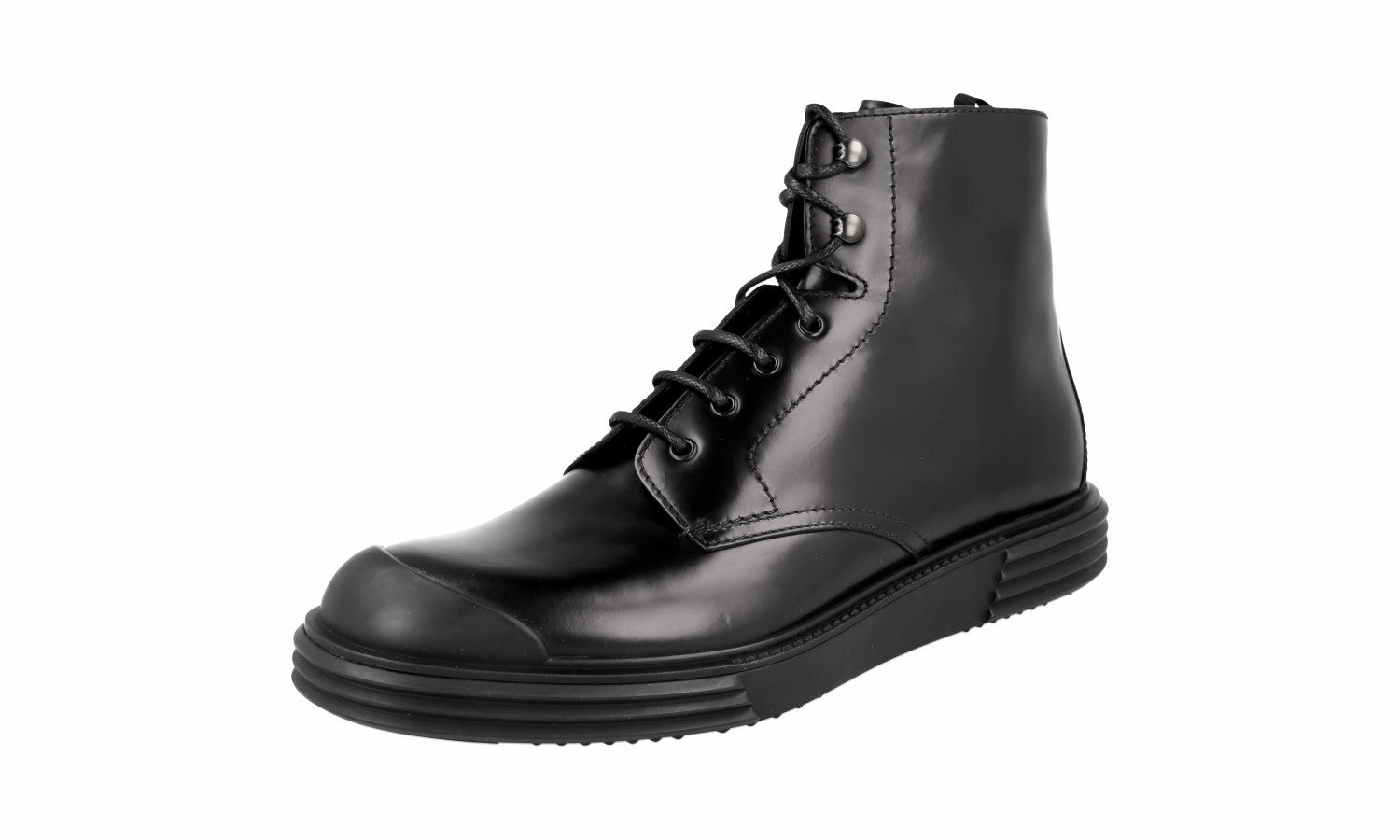 Prada Men's Black Leather Half-Boot 2TE129 Comfy Wear