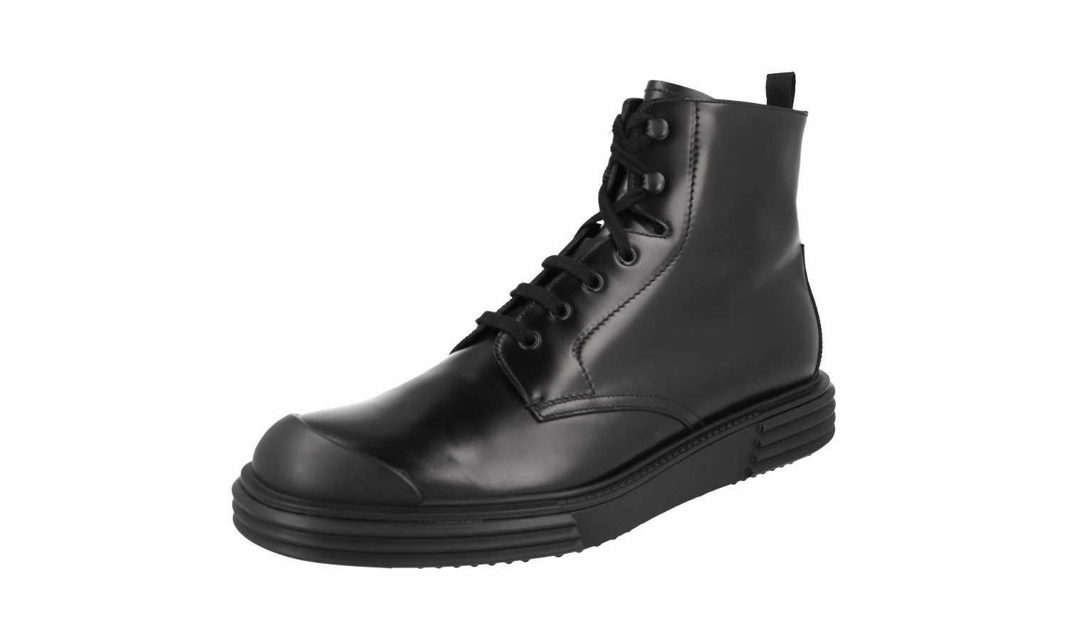 Prada Men's Black Leather Half-Boot 2TE137 Chic All-Weather