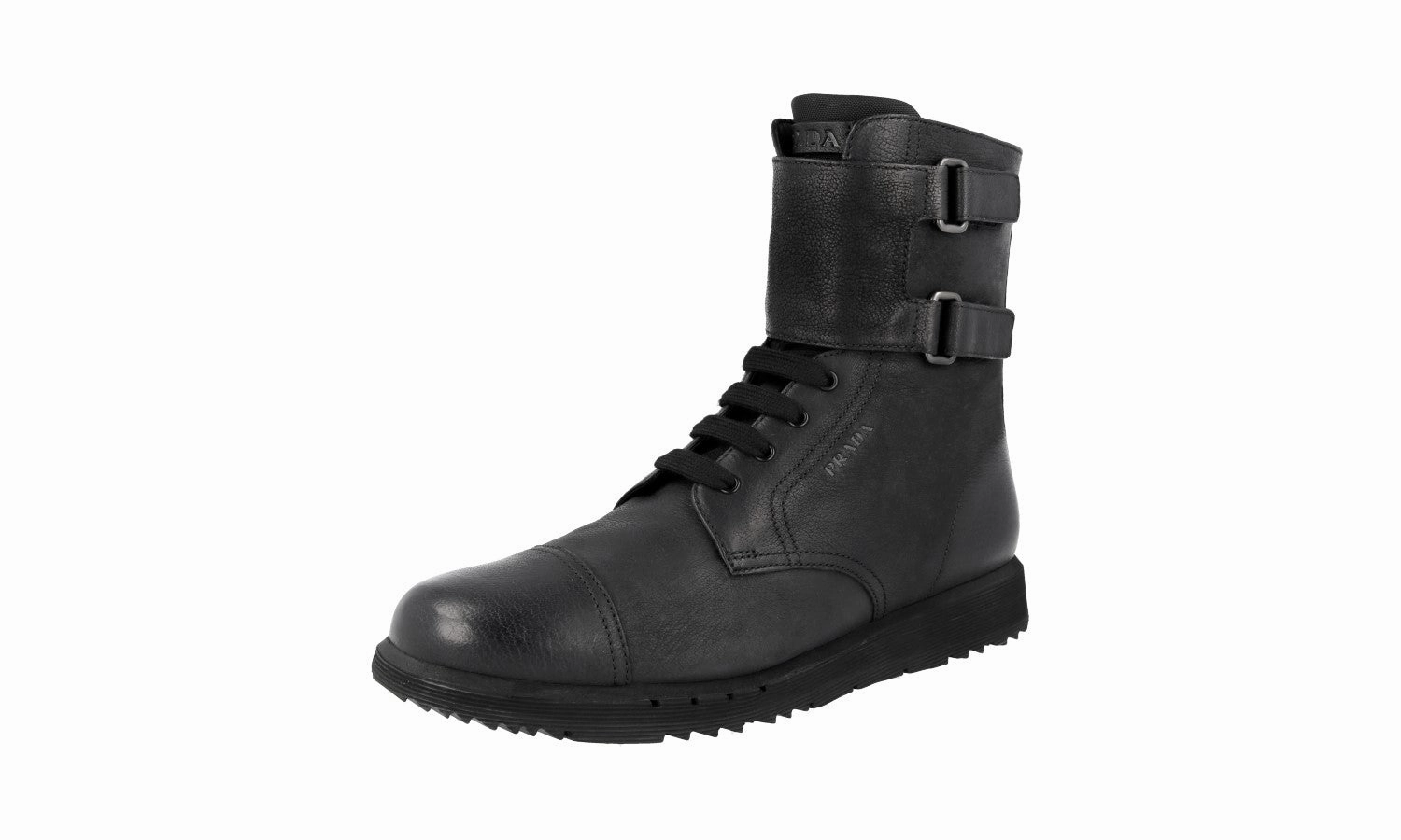 Prada Men's Black Leather Half-Boot 4T3361 Fall Layer