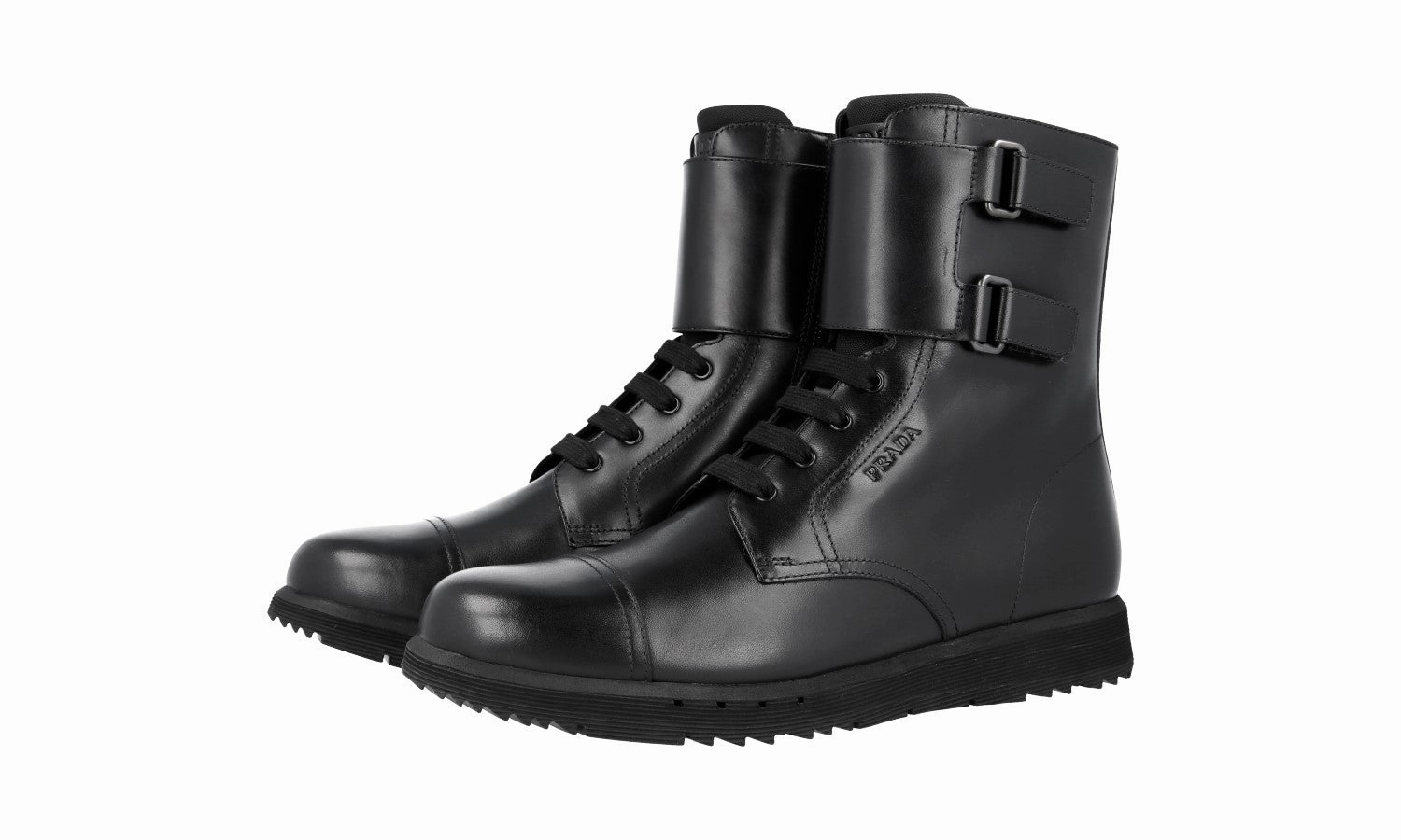 Simple Layer Prada Men's Black Leather Half-Boot 4T3361