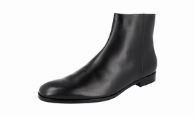 Quick Walk Prada Men's Black Saffiano Leather Half-Boot 2TB053