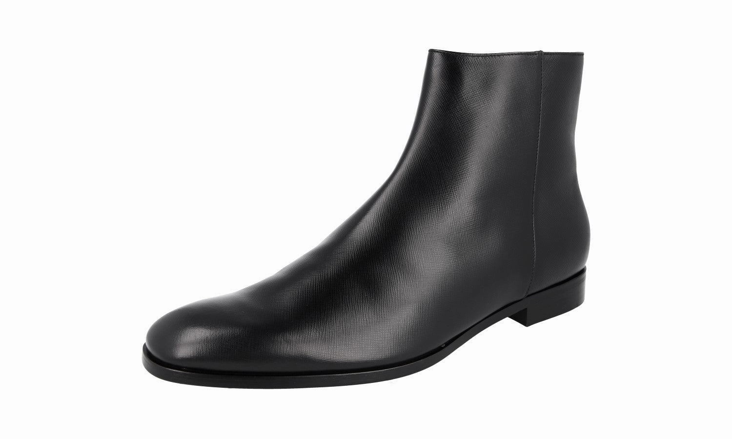 Quick Walk Prada Men's Black Saffiano Leather Half-Boot 2TB053