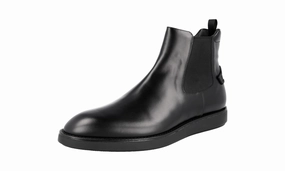Prada Men's Black welt-sewn Leather Half-Boot 2TE114 Easy Layer