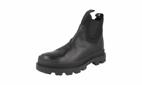 Prada Men's Black welt-sewn Leather Half-Boot 2TG150 Minimal Vibe Modern Edge