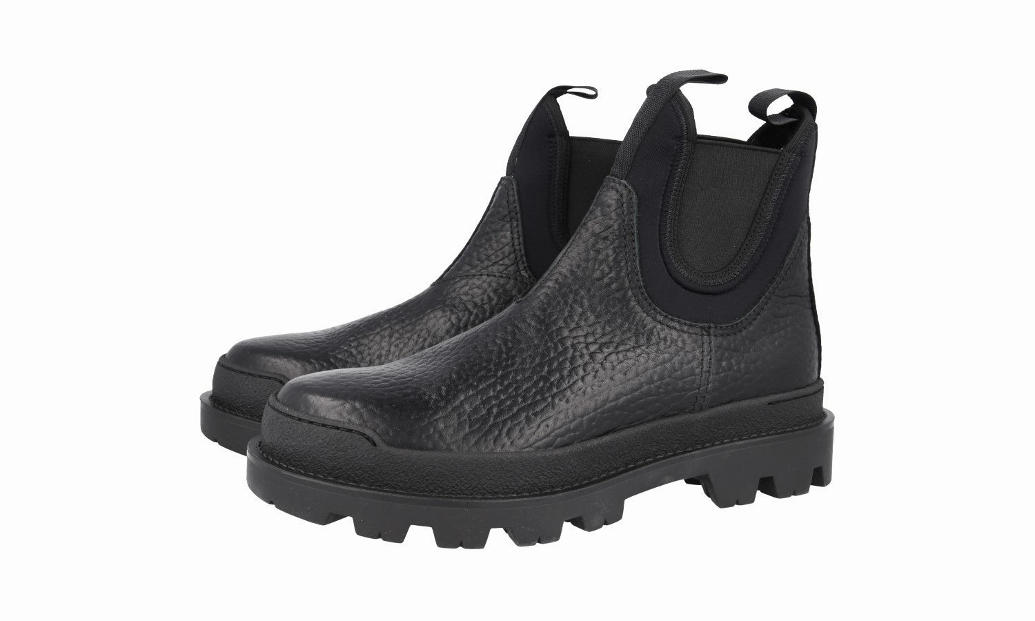 All-day Boot Prada Men's Black welt-sewn Leather Half-Boot 2TG150