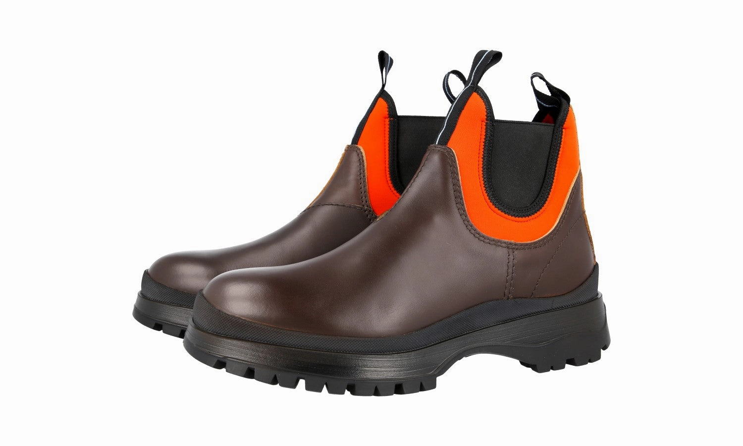 Prada Men's Brown Leather Brixxen Half-Boot 4T3338 Outdoor Wardrobechic Relaxed Style