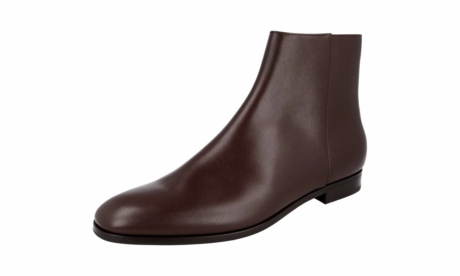 Prada Men's Brown Saffiano Leather Half-Boot 2TB053 City Shift
