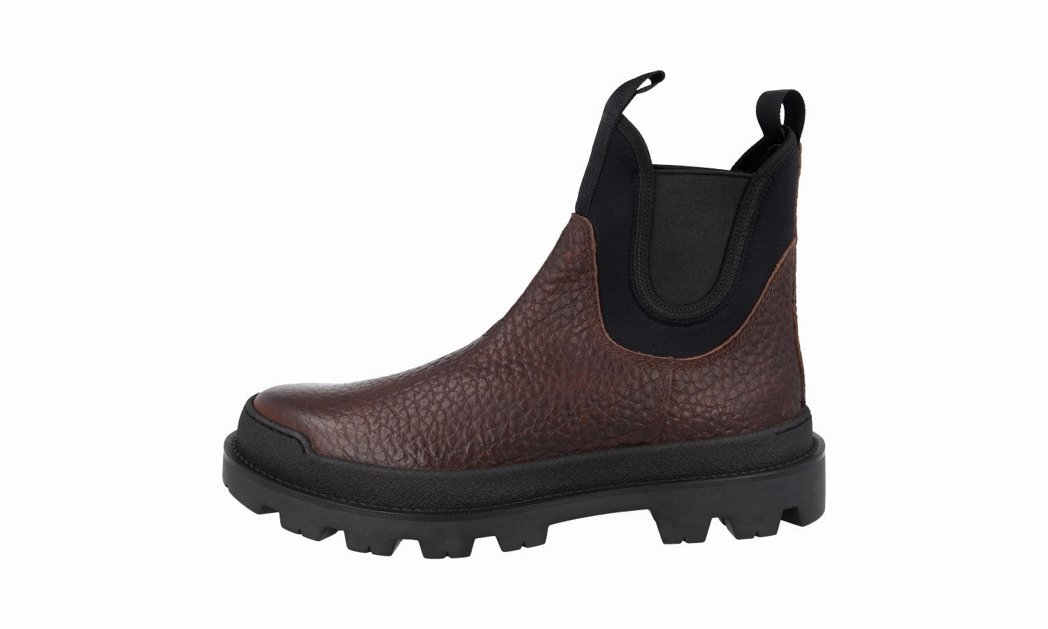 Padded collar All-Weather Wear Prada Men's Brown welt-sewn Leather Half-Boot 2TG150