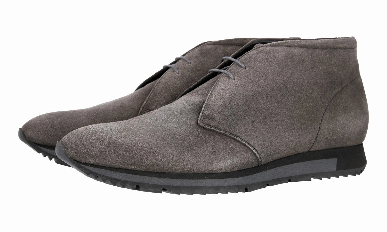 Prada Men's Grey Leather Half-Boot 2TE116 Modern Wardrobe